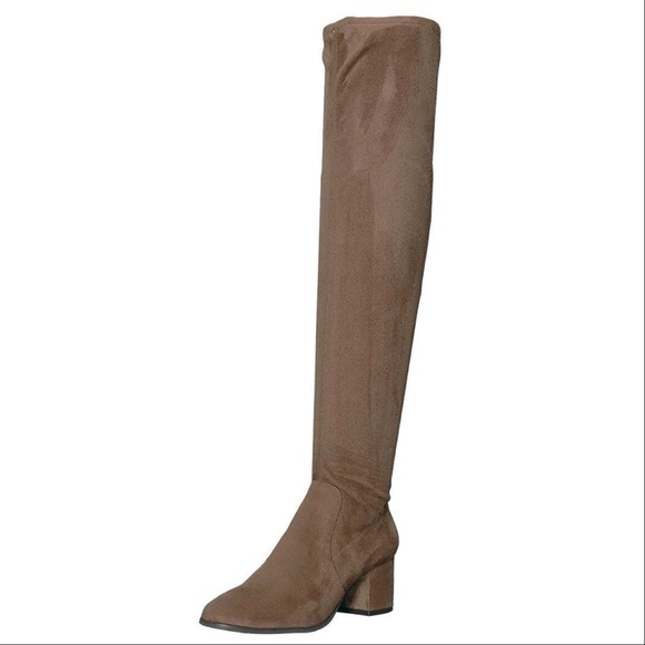 Stretch Suede Kitten Heel Over-the-Knee Boots - Picture 3 of 6
